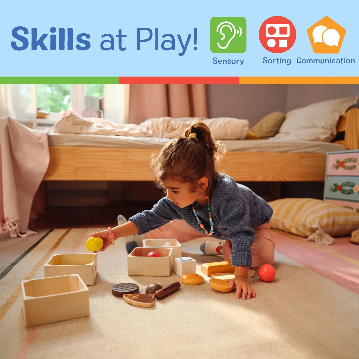 Melissa & Doug Food Groups, 21-Piece Wooden Toys Set of Pretend Play Food & Kids Play Kitchen Accessories, Preschool Toys for Girls & Boys Ages 3+
