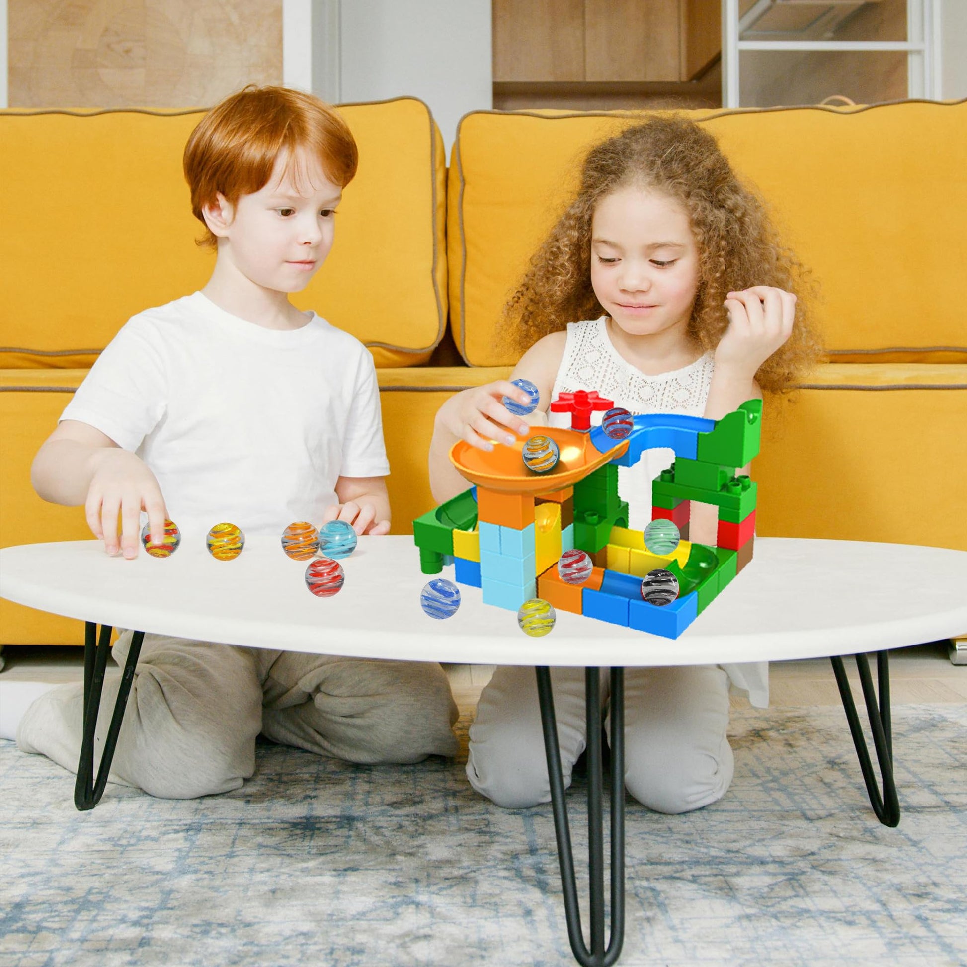 meizhouer Glass Marbles for Kids: Chinese Checkers Replacements Marble Games for Kids 8-12 Travel Home School - Game Birthday Marble Games Patterns