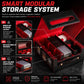 Scimi 9IN1 MTG Deck Box with Handle, Fits 1000 Trading Cards or 8 Commander Decks, Premium Black Red Leather TCG Storage Case with 8 Removable Trays