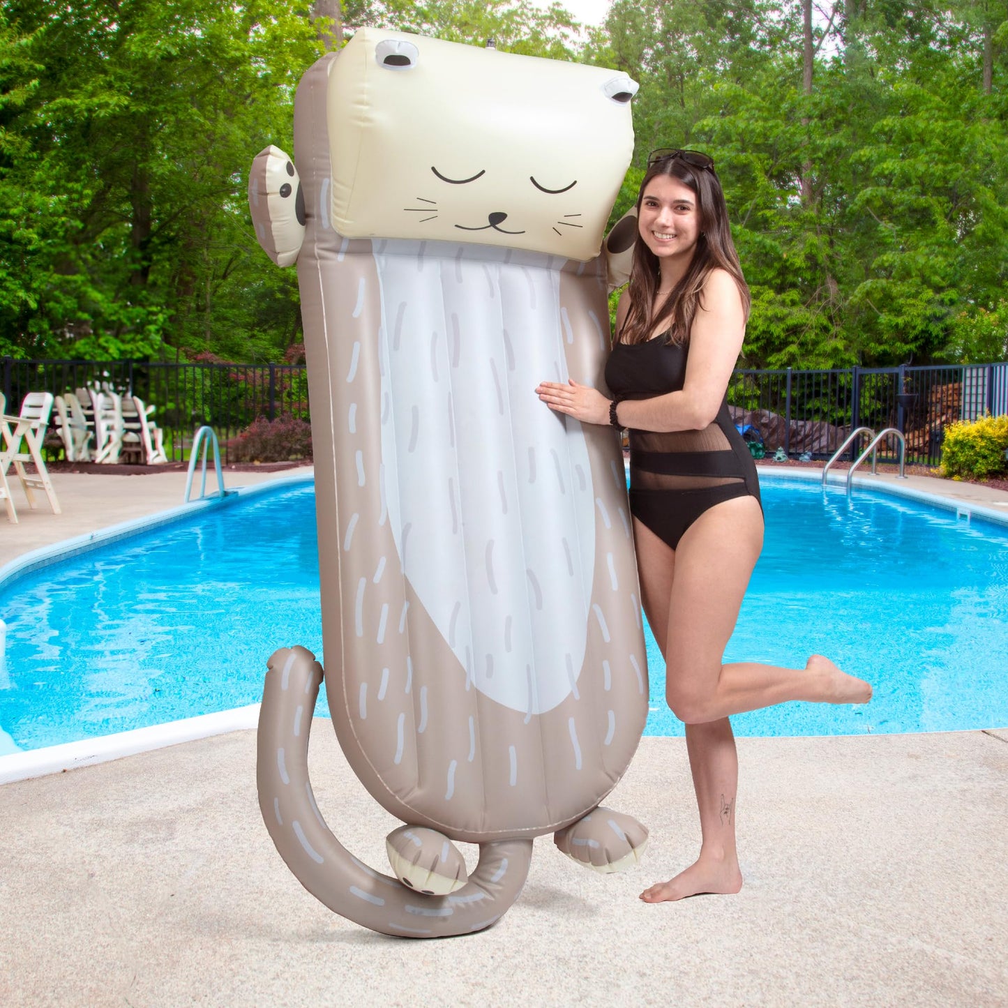 Giant Inflatable Otter Pool Float, Over 5.5 FT Long, Built for Lounging