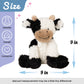 Hopearl Adorable Cow Plush Toy Floppy Dairy Cattle Soft Kawaii Cow Stuffed Animal Cute Birthday Holiday Gift for Boys Girls Kids Toddlers, 9''