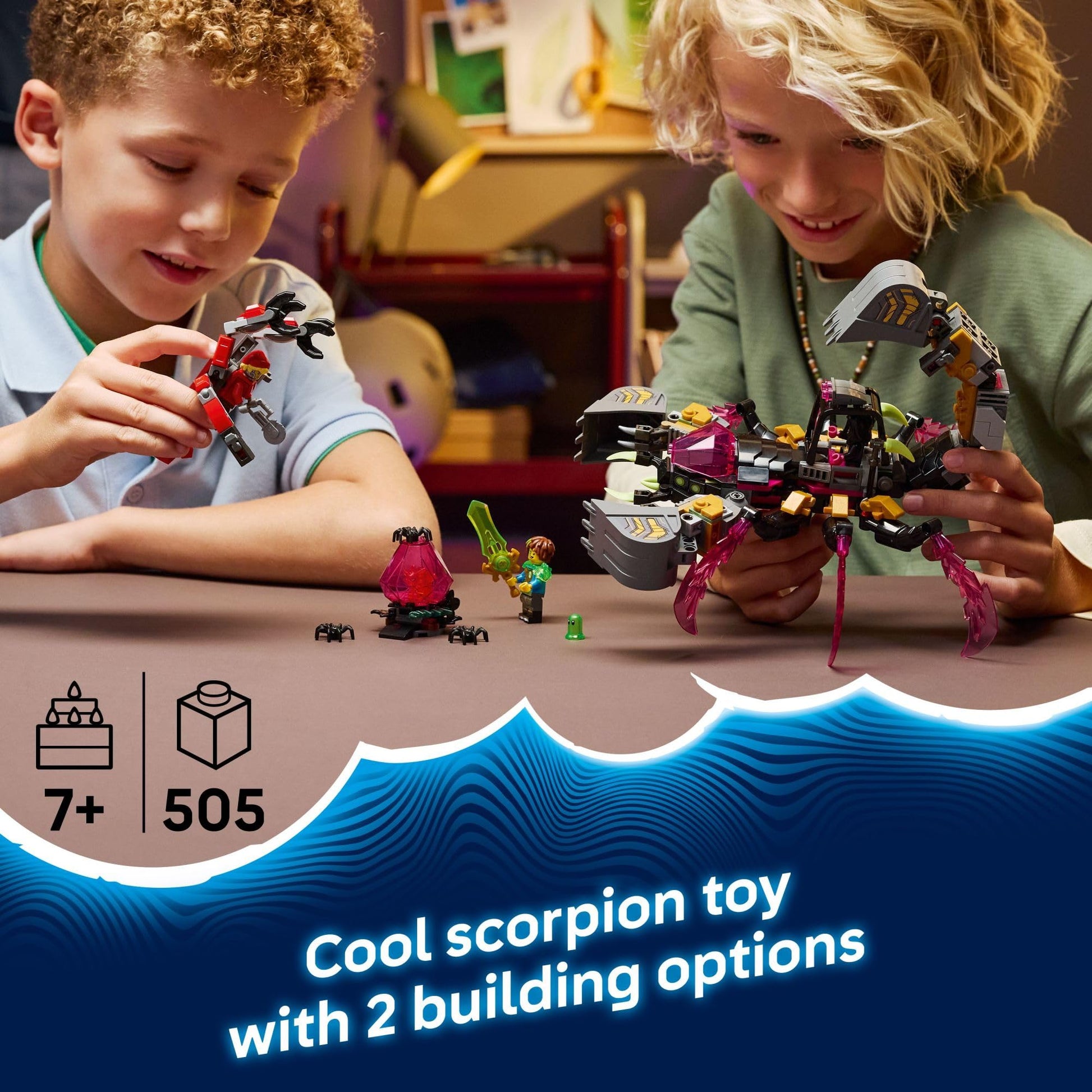 LEGO DREAMZzz Nightmare Scorpion Digger Building Toy for Boys & Girls - Pretend Play Set for Kids, Ages 7+ - with 2 Build Options, 3 Minifigures