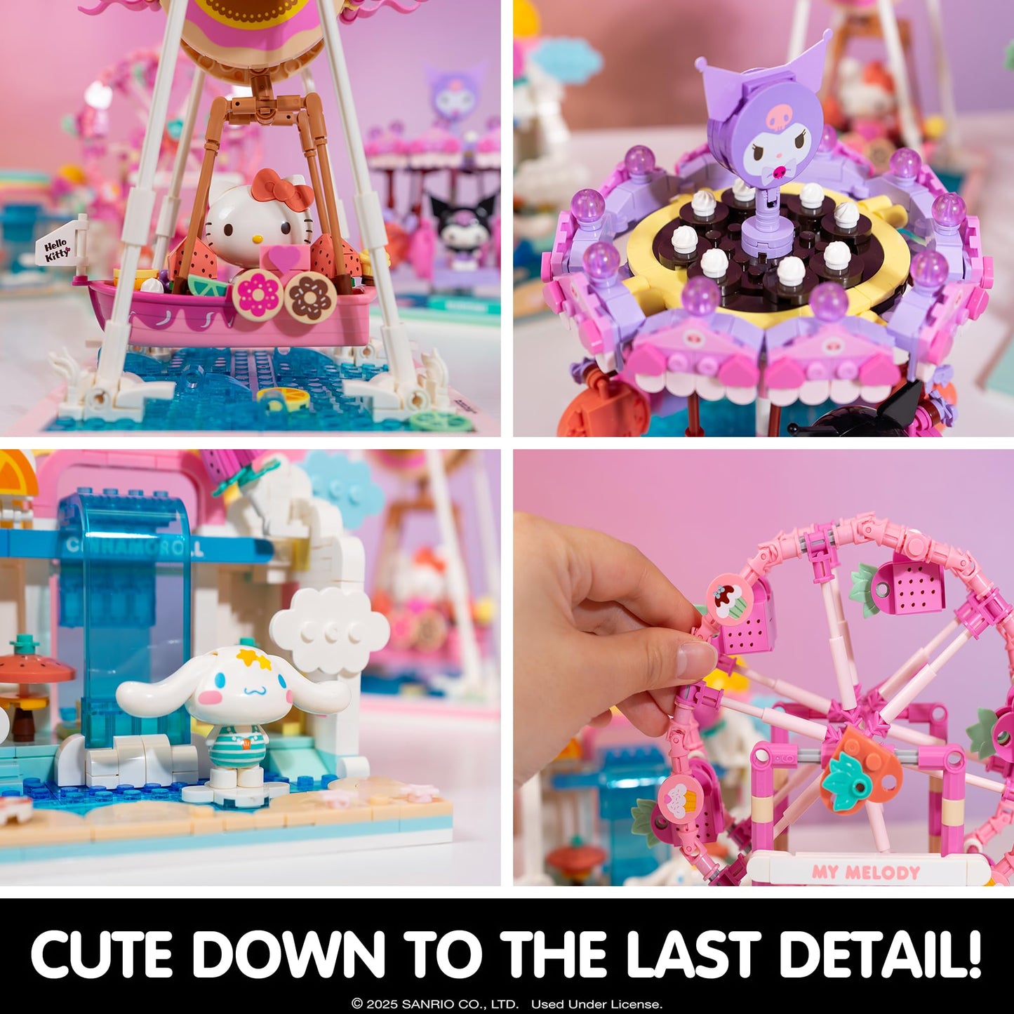 Hamee Sanrio Hello Kitty and Friends ‘Summer Wunderland’ Cute Water Theme Park Building Block Set Birthday Gift, Party Favor, Stress Relief