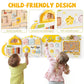 ROBUD Activity Wall Busy Board, Spring Train Montessori Busy Board, 12-in-1 Wooden Sensory Wall Panel, Montessori Sensory Wall Panel for Boys & Girls