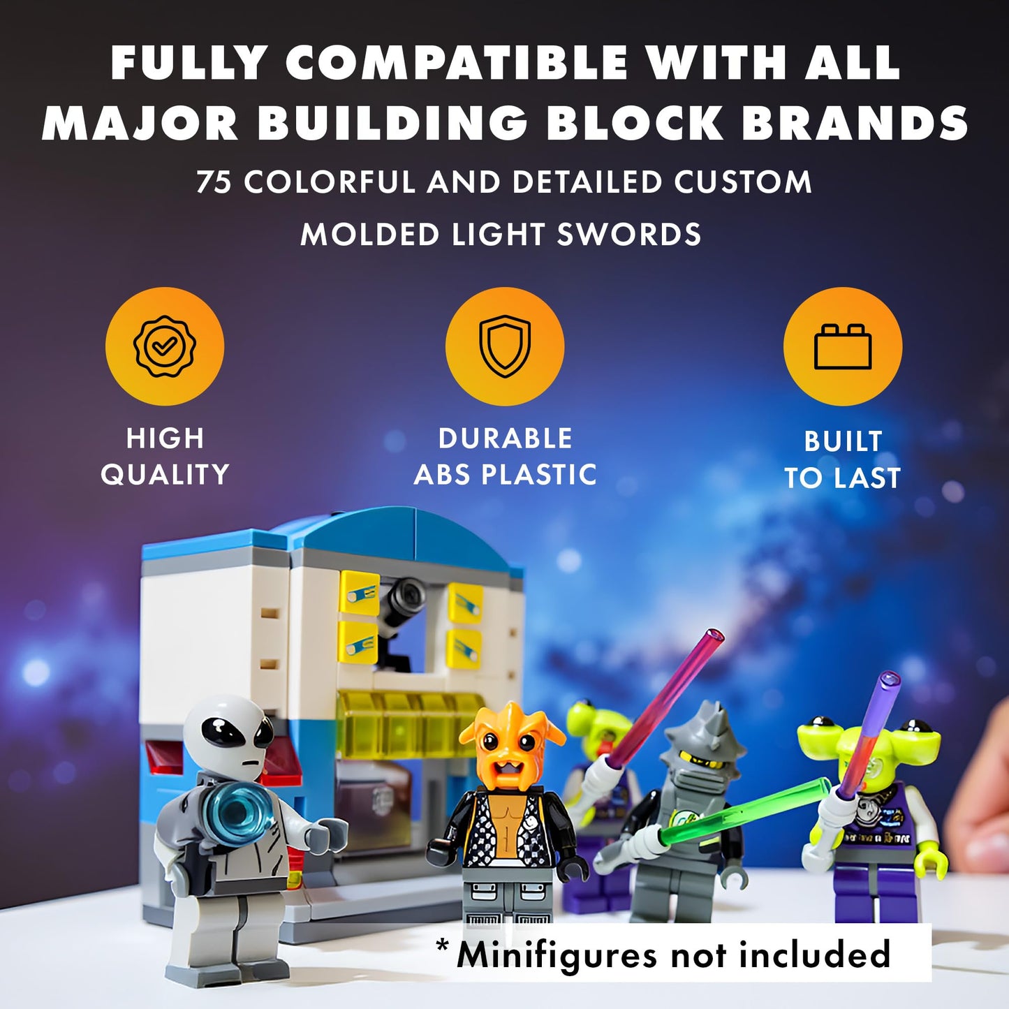 Brick Loot Light Sword & Blaster Pack Building Block Accessories Compatible to Most Minifigures, Tactical Gear Armor Equipment Custom Accessories