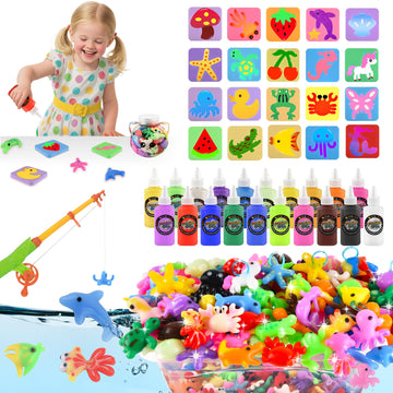 Magic Gel Water Elf Toy Kit, Squishy Making Kit for Kids with 20PCS Aqua Fairy Water Gels & Animal Mold, Gift for Christmas, Easter, Birthday, New