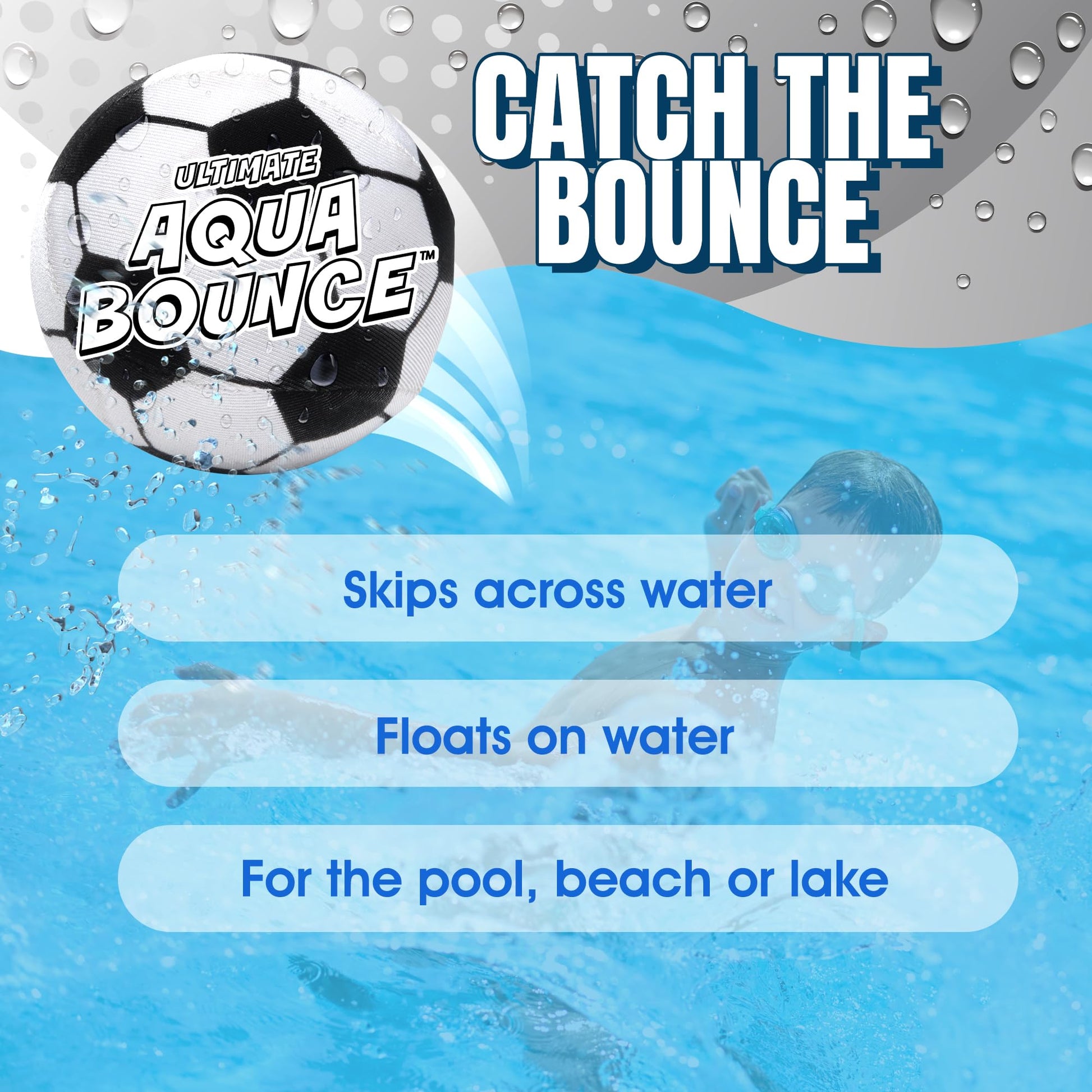 Activ Life Ultimate 2 Pack 3" Larger Water Skip Balls, Fun Swimming Pool & Beach Bouncing Toys for Kids, Teens, and Family, Great for Birthday Gifts