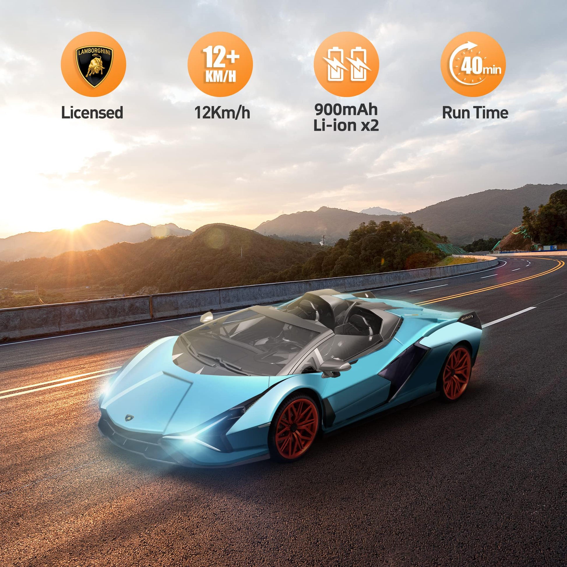 MIEBELY 1:12 Licensed Lamborghini Sián RC Roadster Toy Car for Adult Kid