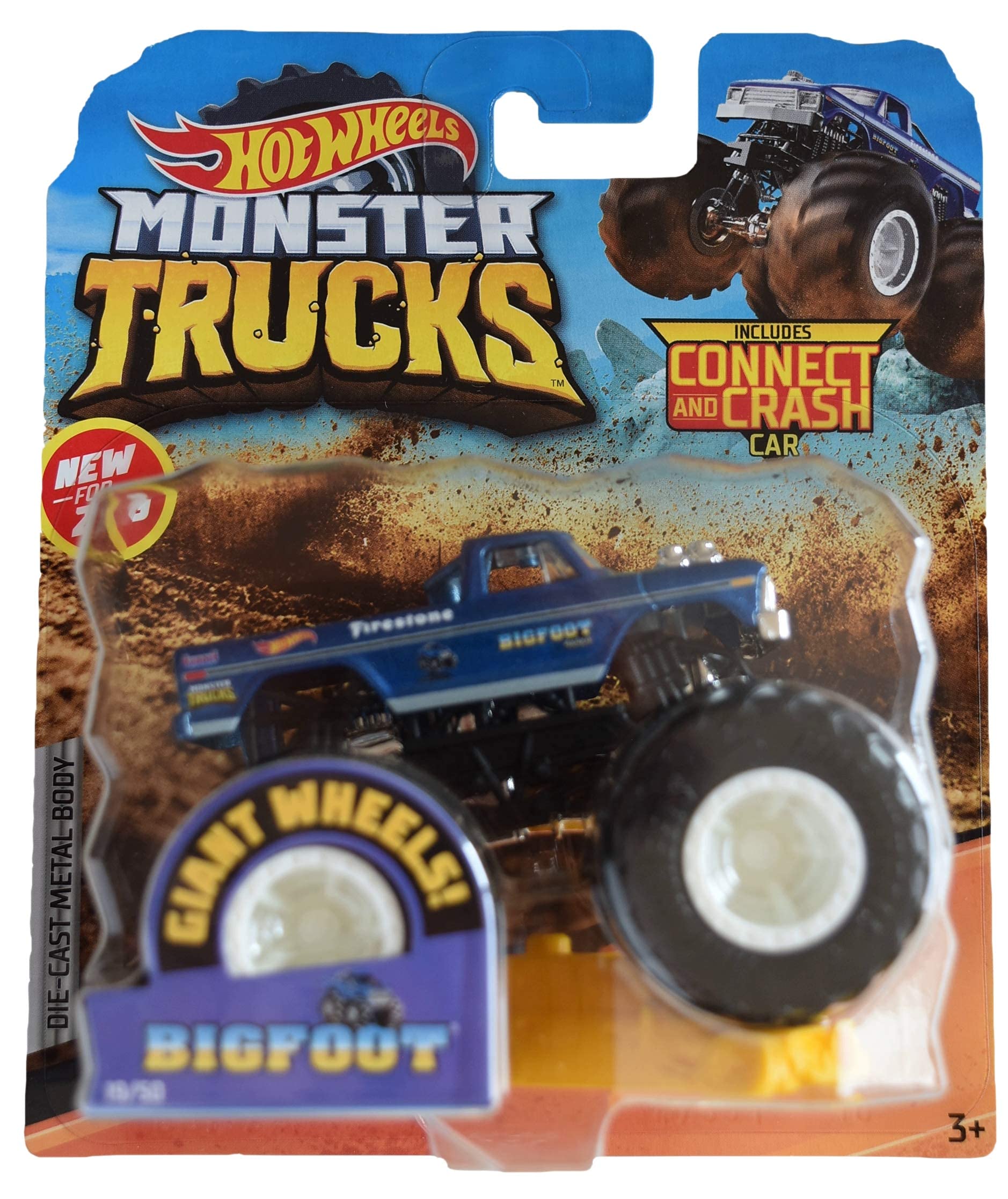 Hot Wheels Monster Trucks Bigfoot - Connect and Crash car 1:64 Scale 19/50