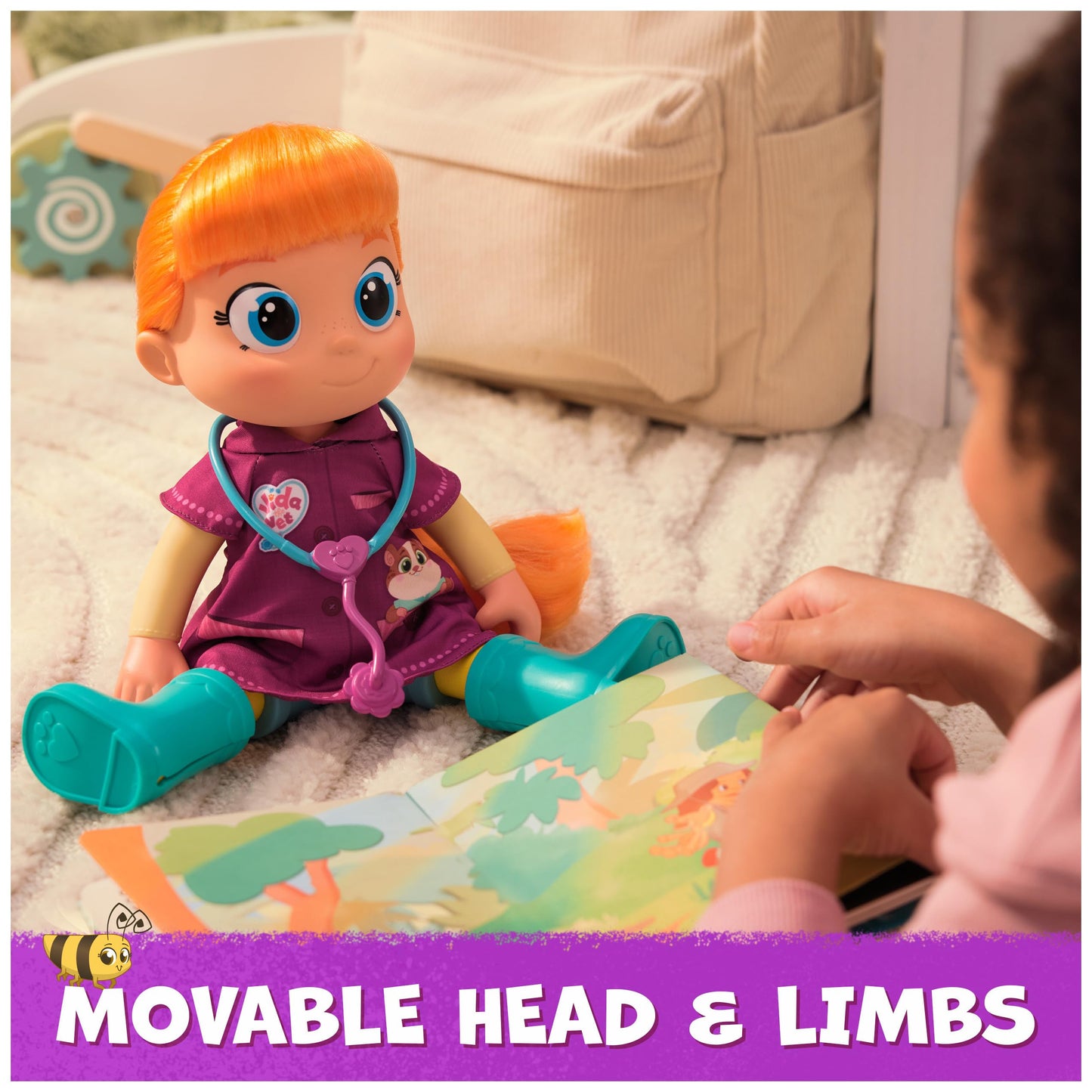 Vida The Vet, Vida Toddler Doll, 13-Inch Tall Toy Doll with Rooted Red Hair & Doctor Kit Accessories, Kids Toys for Girls & Boys Ages 3 and up