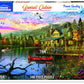 White Mountain 500 Piece Puzzle Lake Jigsaw Mountain Spring Puzzles Large Pieces Gift for Adults and Seniors 18"x24" - Sunset Cabin