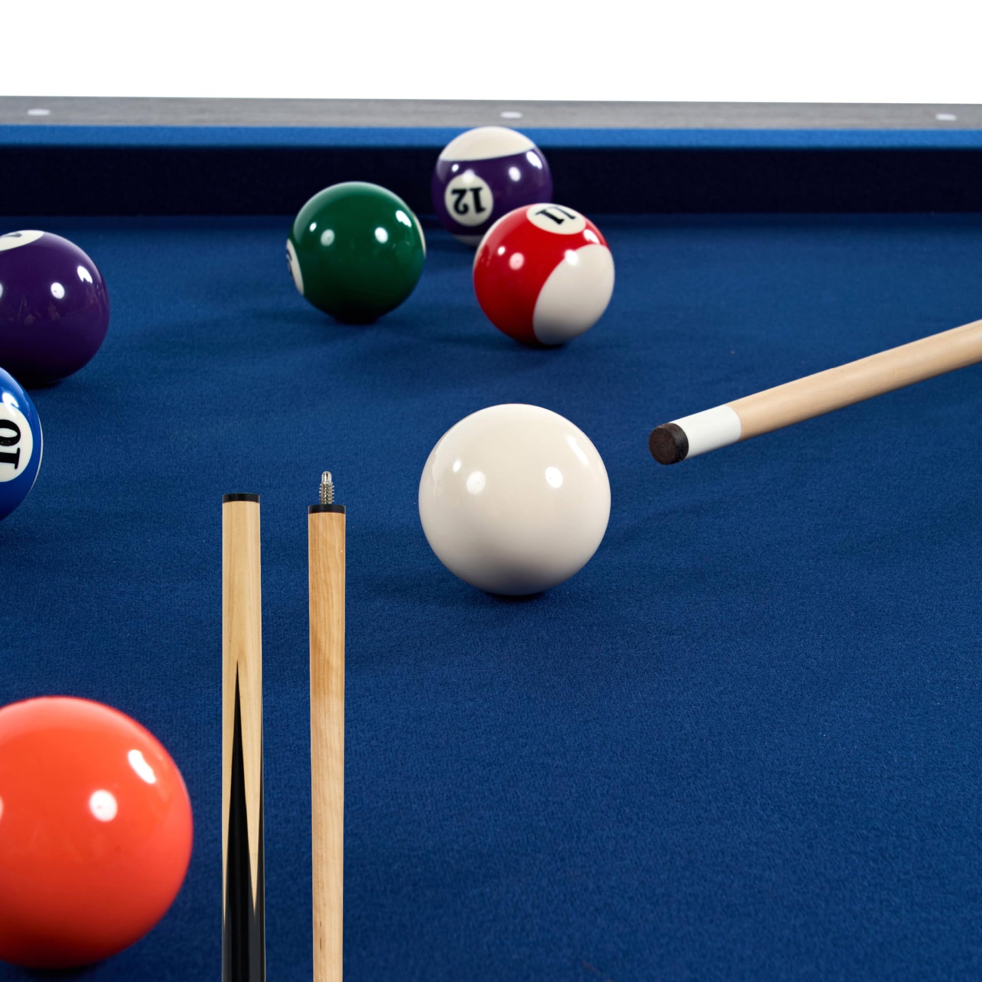 Barrington Billiards 24-Piece Pool Table Kit with 57 Inch 2-Piece Cue Sticks, 16-Piece 2 1/4 Inch Billiard Ball Set, Triangle Rack, Bridge Stick, Rail
