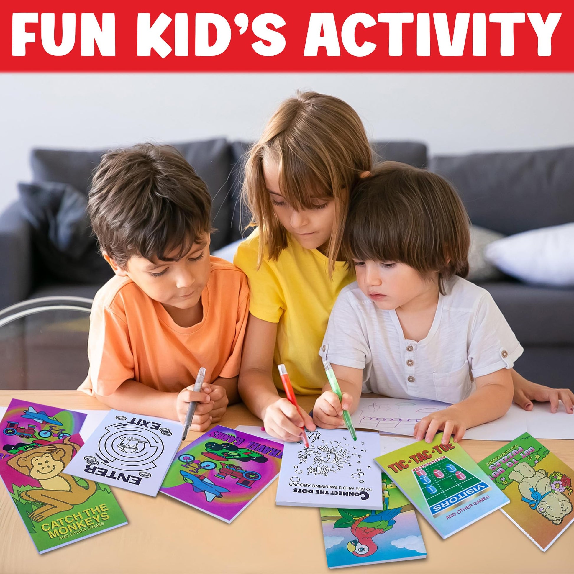 Playbees Mini Game Books for Kids - 24 Pack - Assorted Educational Brain Games Booklets - Spark Learning and Entertainment Perfect for On The Go Fun