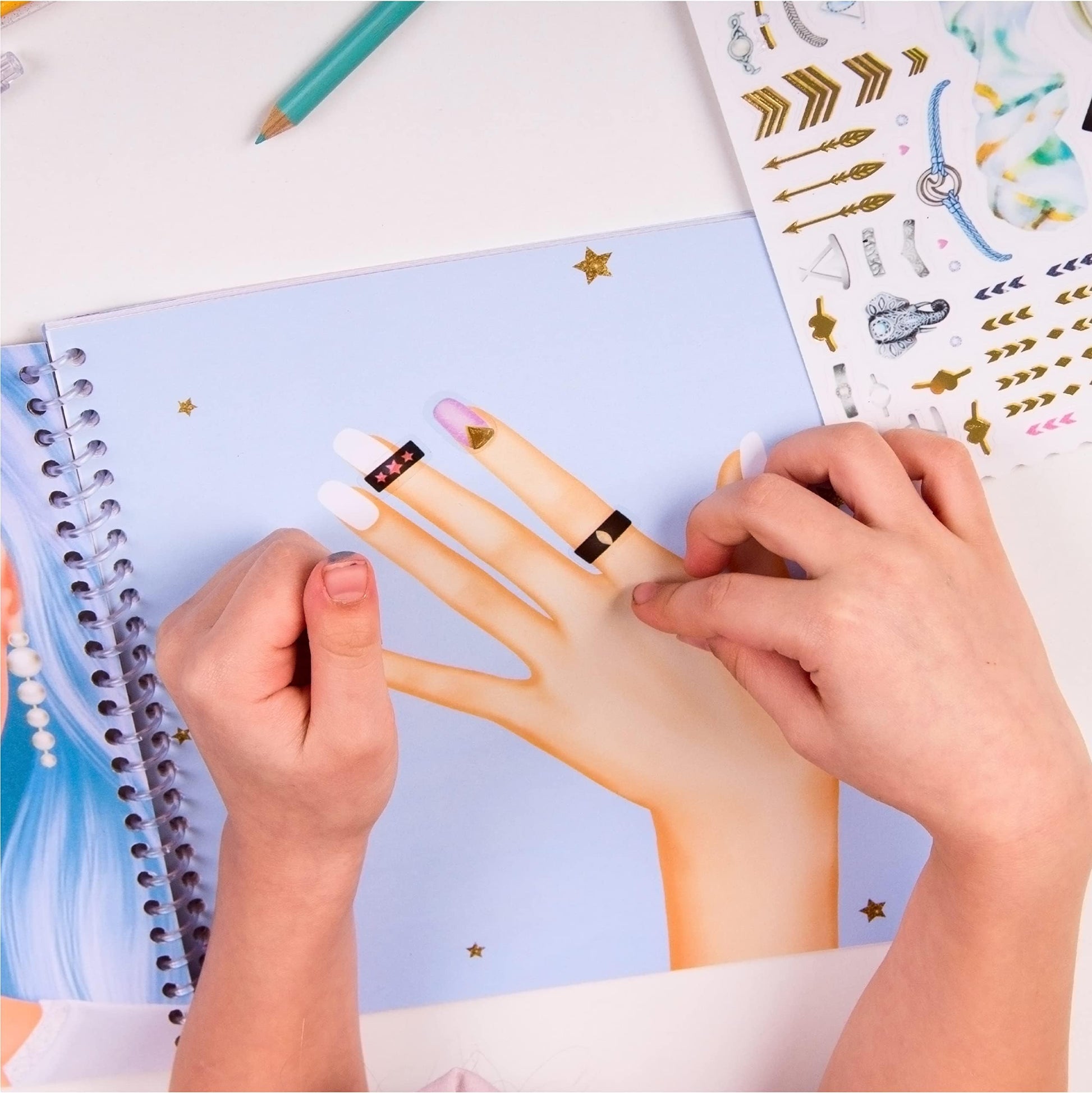 BSCOOL - Drawing, Coloring & Activity Book. Nail Design Book with Stickers and Guides. Fashion Design Sketchbook for Kids 5 and up. Little Designer