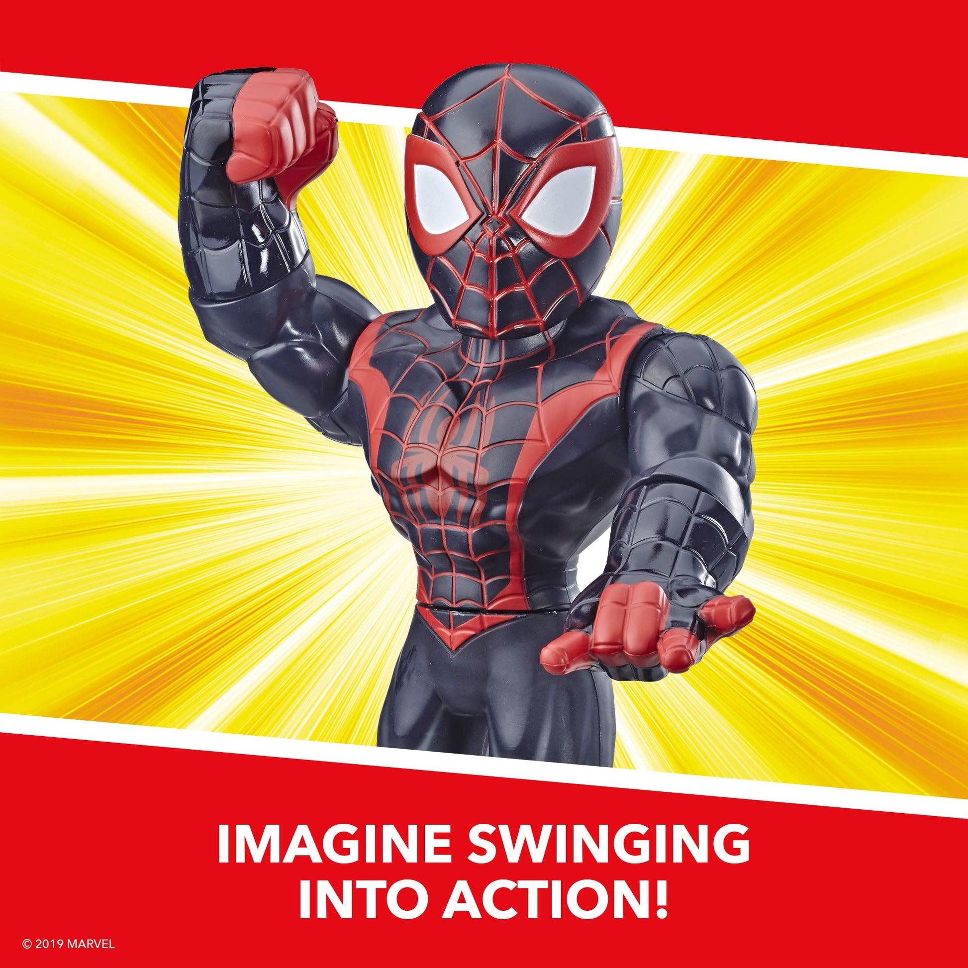 Playskool Heroes Mega Mighties Marvel Super Hero Adventures Web Warriors 3 Pack, Spider-Man, Kid Arachnid, Marvel’s Rhino, 10" Figures, Kids Ages 3