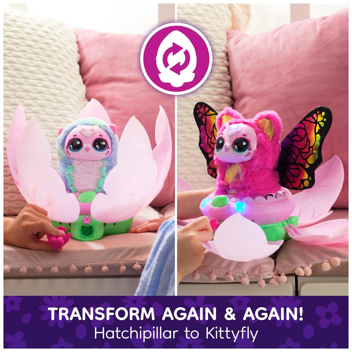 Hatchimals Bloomables Kittyfly Surprise Interactive Toy & Flower, Ages 4+