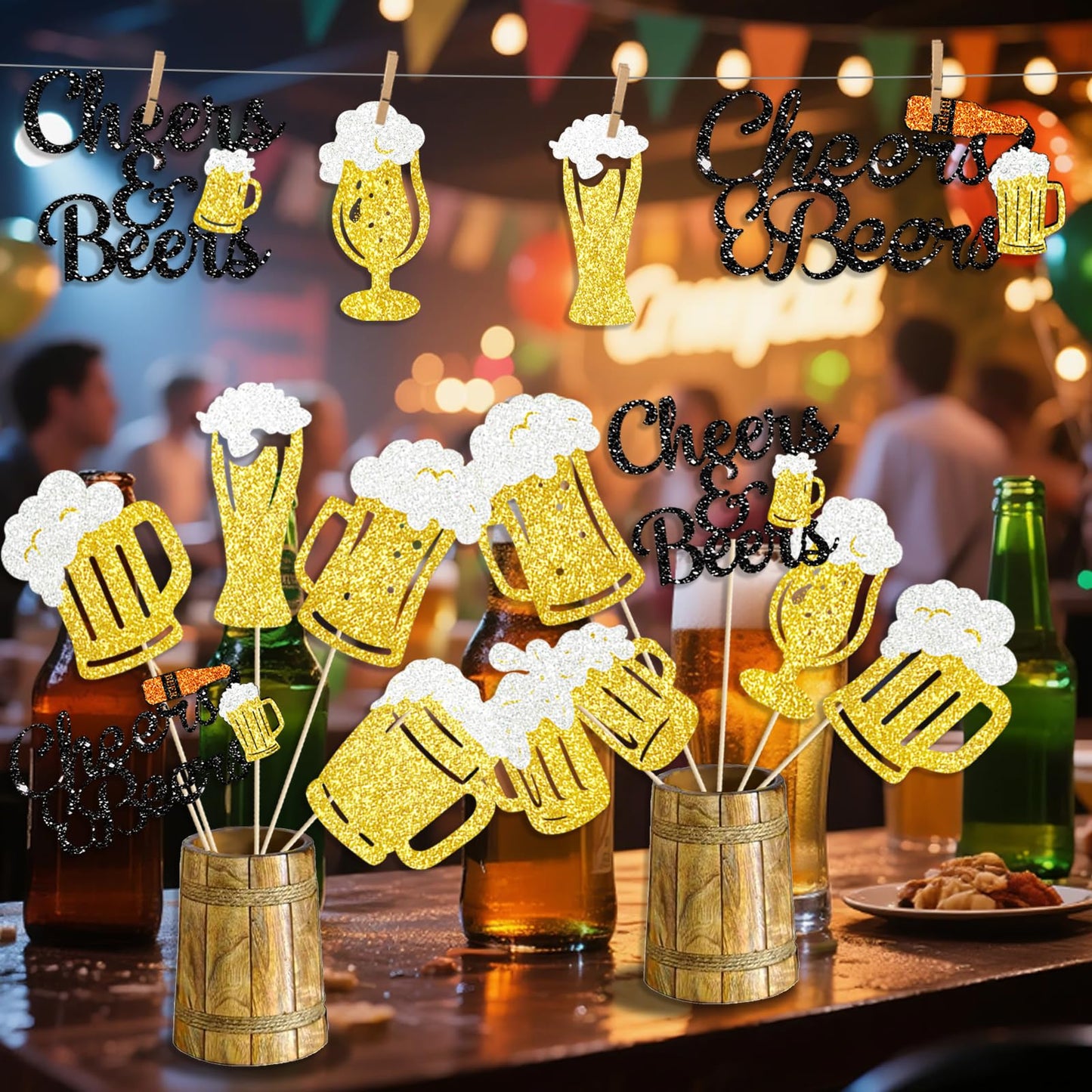 Cheers and Beers Party Decorations Beer Stick Beer Birthday Decorations Beer Party Decorations for Stock the Bar
