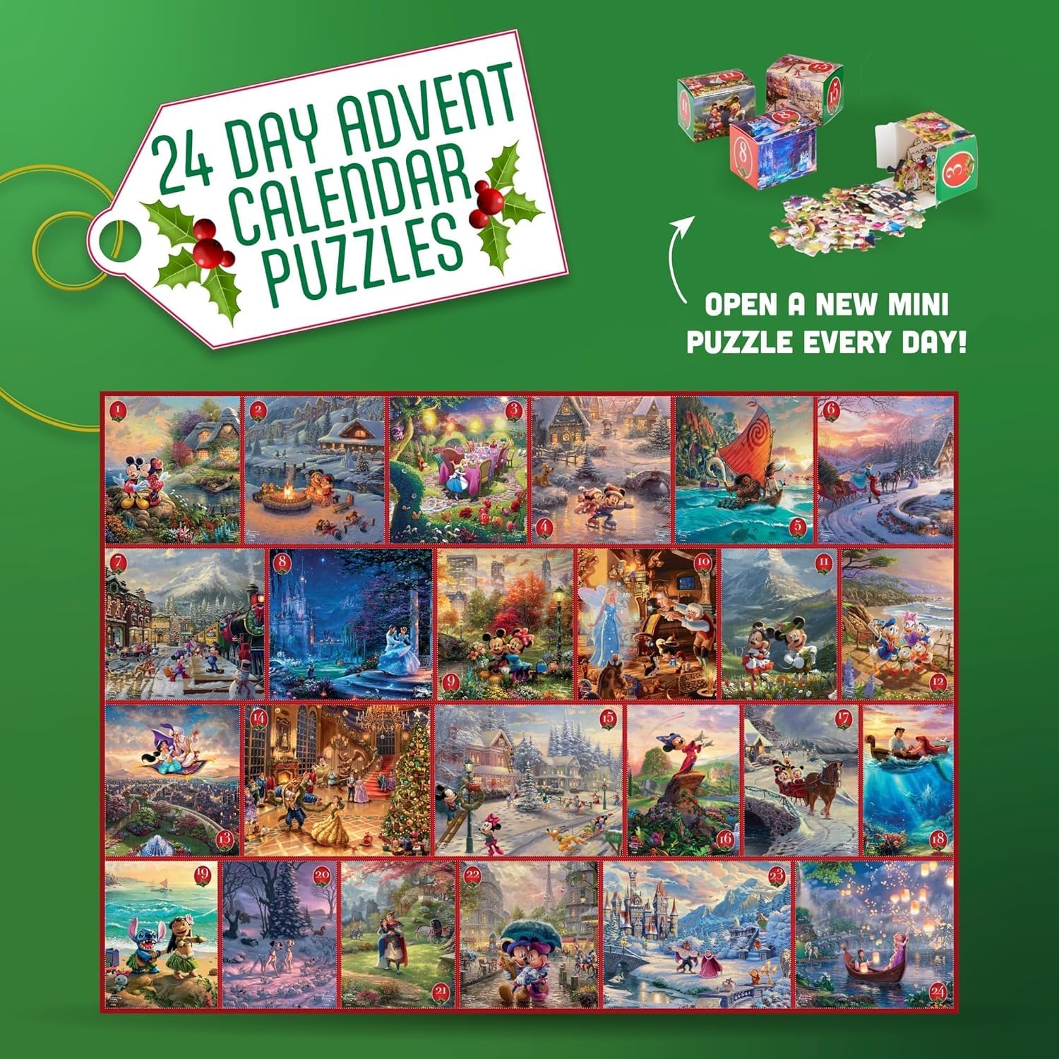 Ceaco - Disney 24 Day Advent Calendar - 1000 Piece Jigsaw Puzzle for Adults
