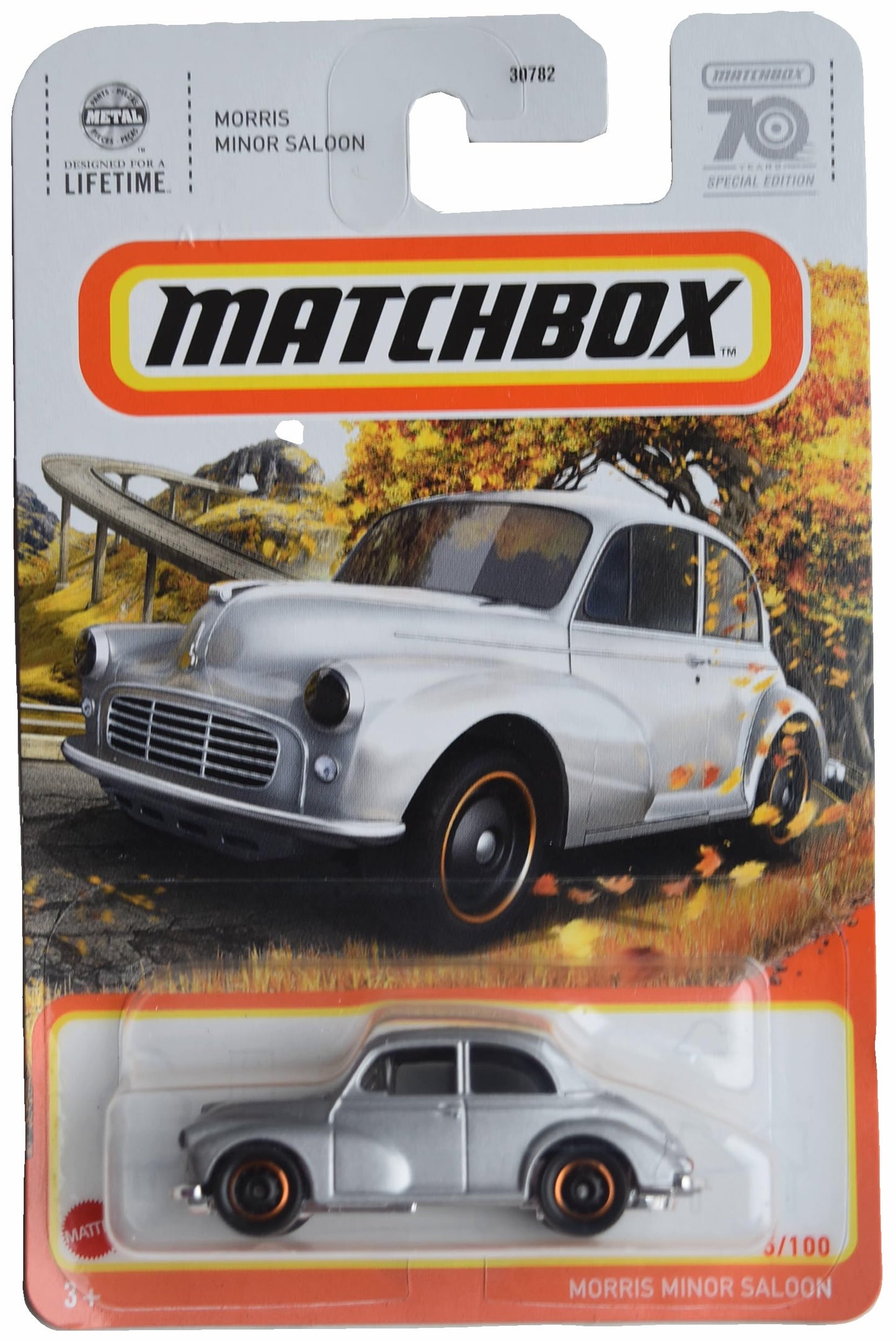 Matchbox Morris Minor Saloon, Silver 5/100