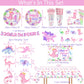 318 Pcs Dinosaur 4th Birthday Decorations for Girl, Dino Roar I'm Four Party Supplies, 20 Serves Include Plates, Cups, Napkins, Backdrop, Tablecloth