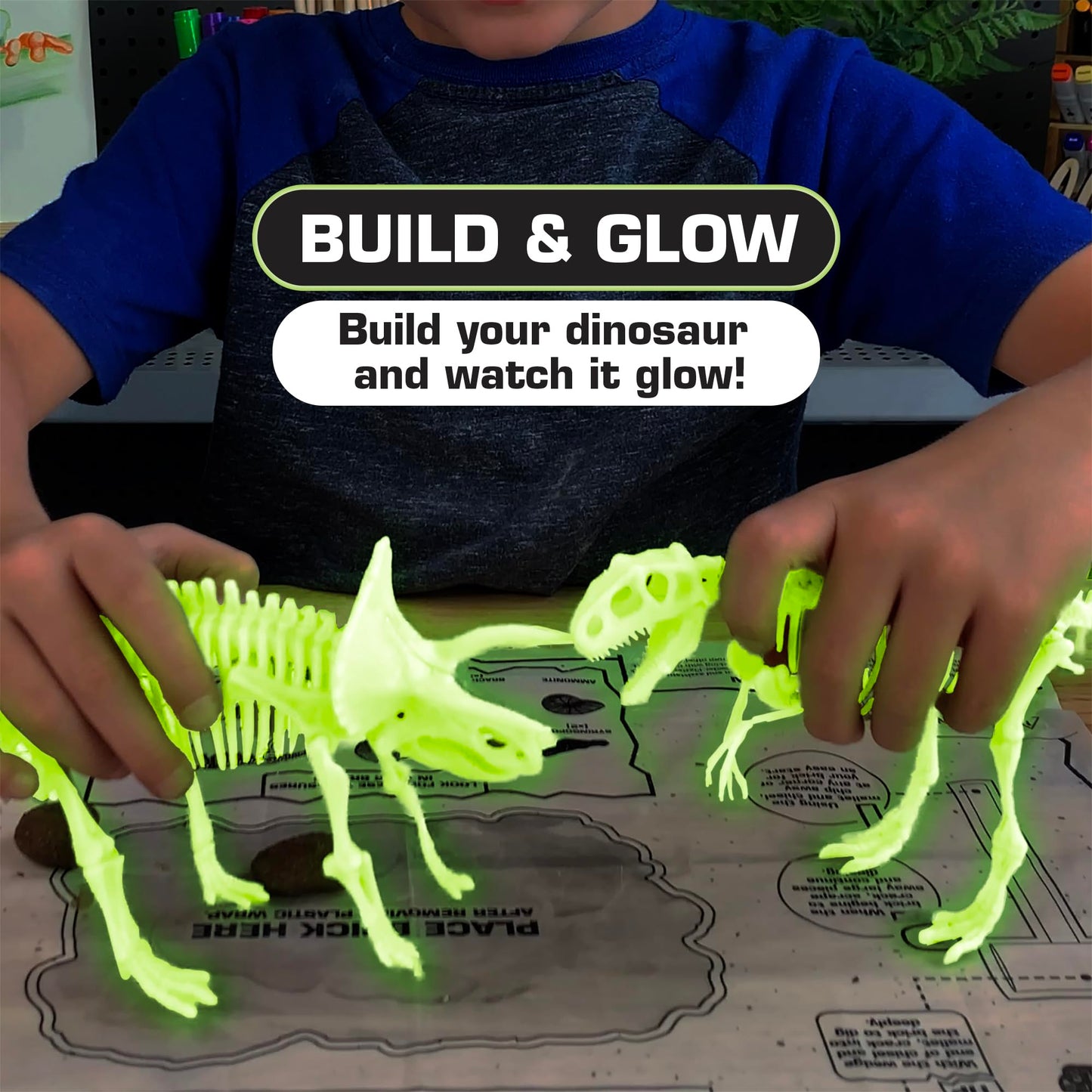 ArtSkills Dinosaur Fossil Digging Kit for Kids Glow in the Dark Dinosaur