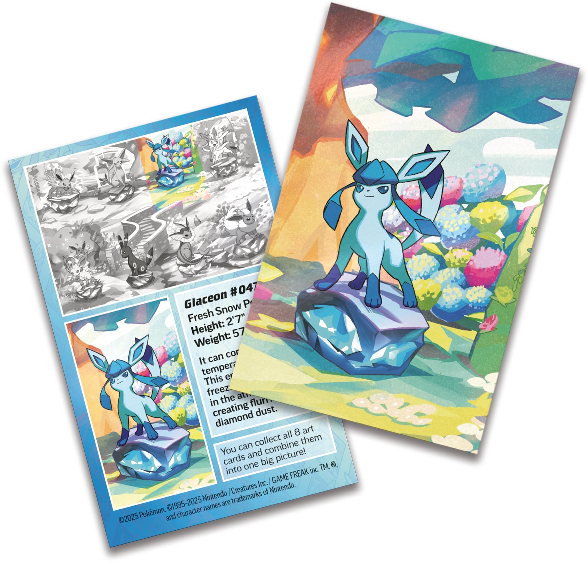 Pokémon TCG: Scarlet & Violet-Prismatic Evolutions Mini Tin - Glaceon (2 Booster Packs & 1 Coin)