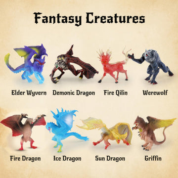 Liberty Imports Medieval Knights & Fantasy Dragons Figurines Set, 12 Pack