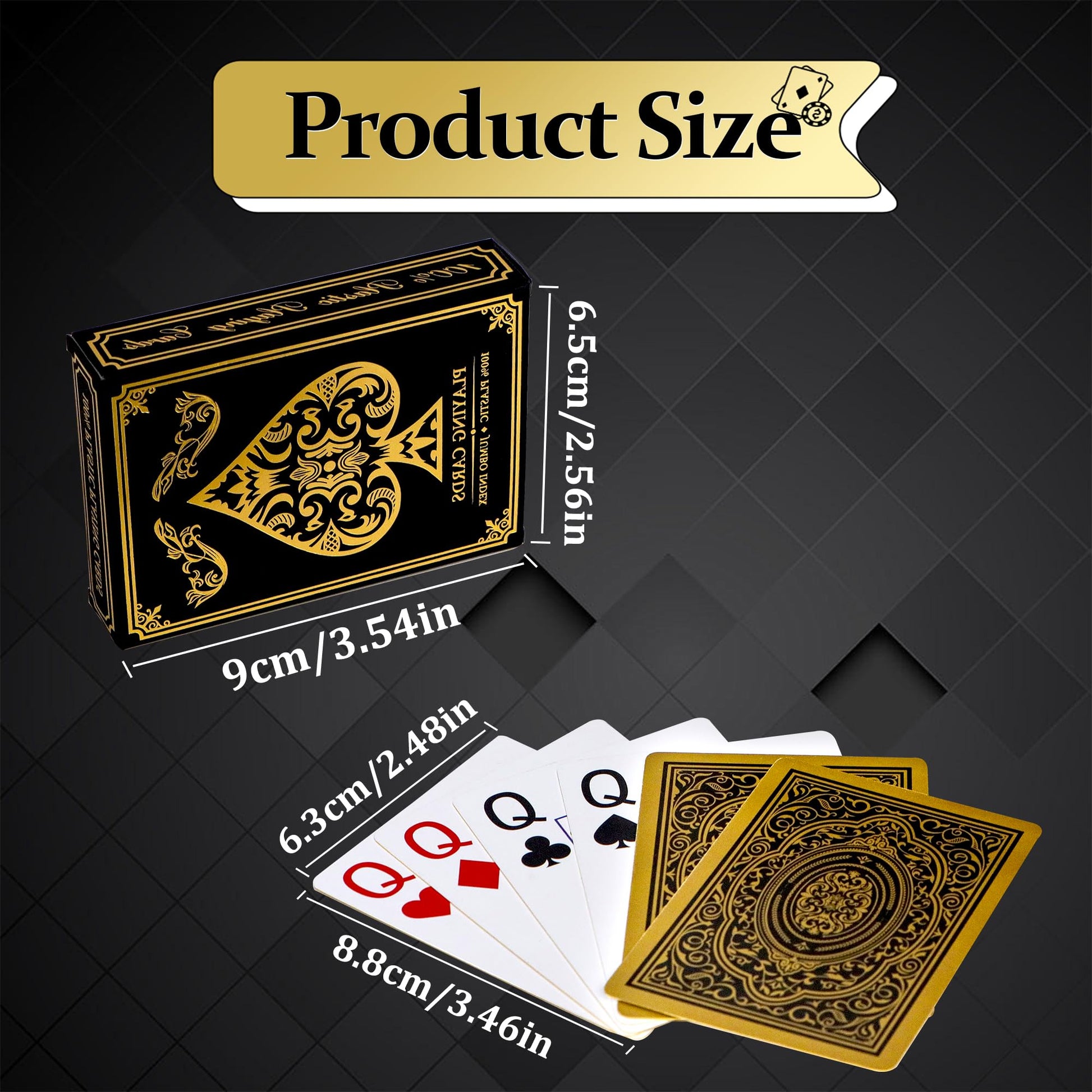 Playing Cards 4 Pack, Plastic Playing Cards Waterproof, 4 Deck of Cards Bulk, Jumbo Large Print Cards for Adults Seniors, Premium Poker Card Set Bulk