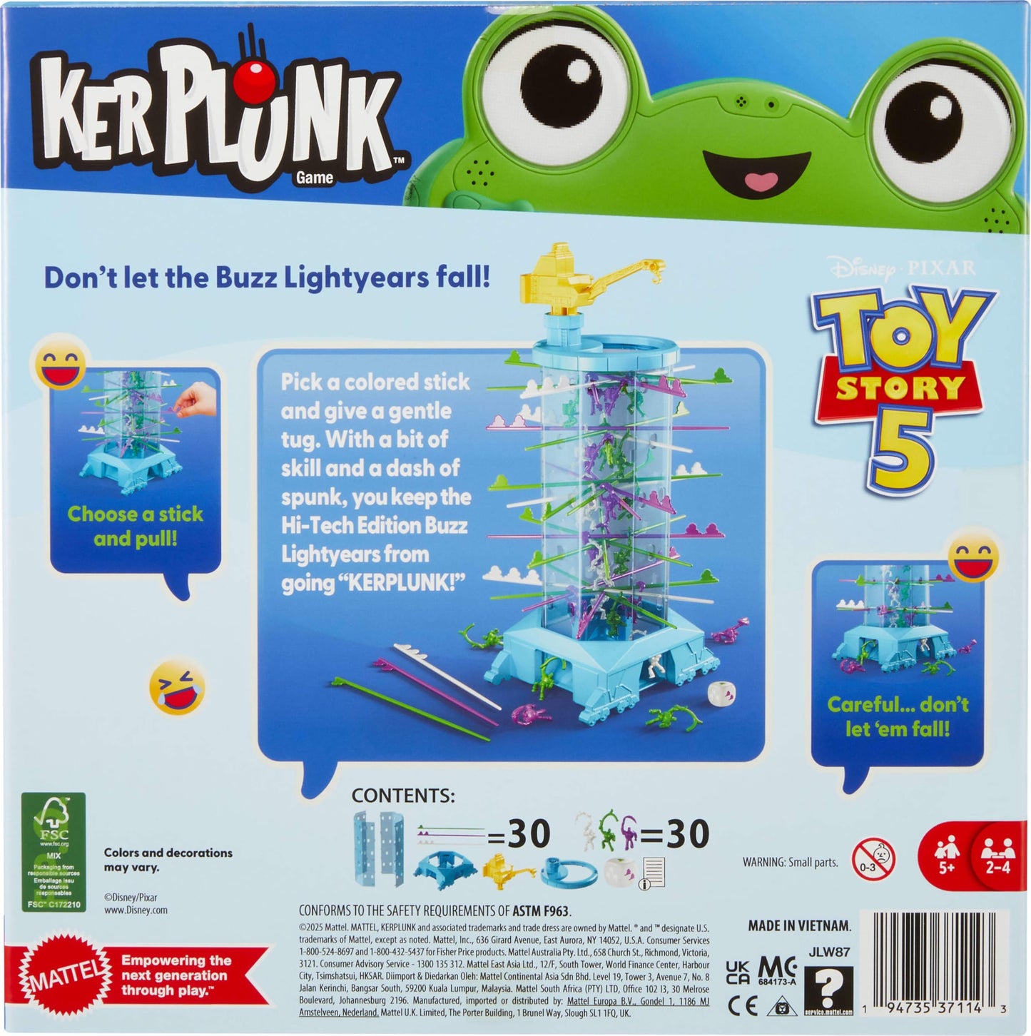 Mattel Games Kerplunk Disney and Pixar Toy Story 5 Kids & Family Game