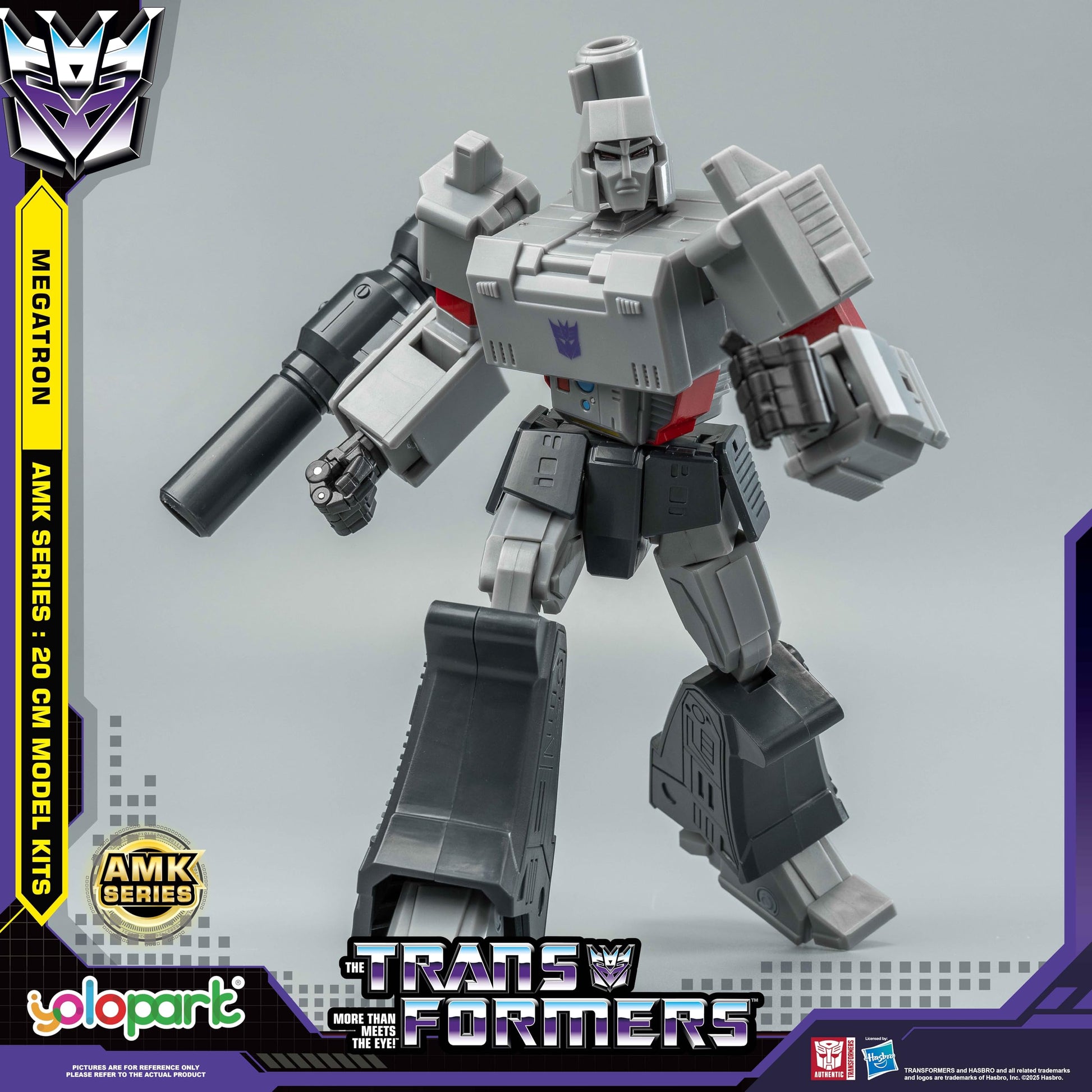 YOLOPARK Megatron Transformer Toys,AMK Series 7.87 Inch Highly Articulated Transformers G1 Action Figures with Weaponry for Adults Boys Girls,No