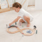 Comfy Cubs 30-Piece Wooden Train Set for Toddlers Ages 1+, Fun & Eco Friendly Toddler Train Set with Wooden Toy Tracks - Creative Toy Town Promoting
