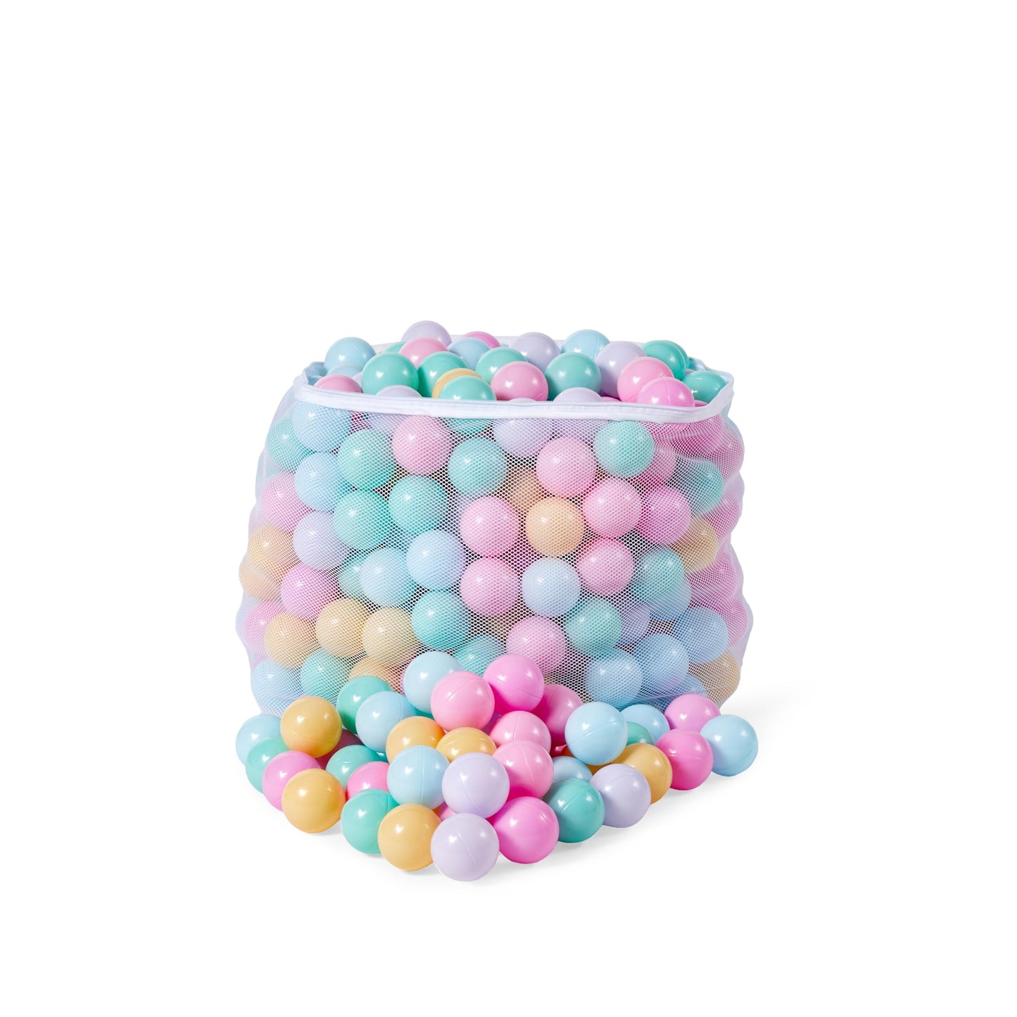 Amazon Basics BPA-Free Ball Pit Balls with Storage Bag, Crush-Proof Plastic for Toddlers Kids 12+ Months Play, 6 Pastel Colors, Pack of 400