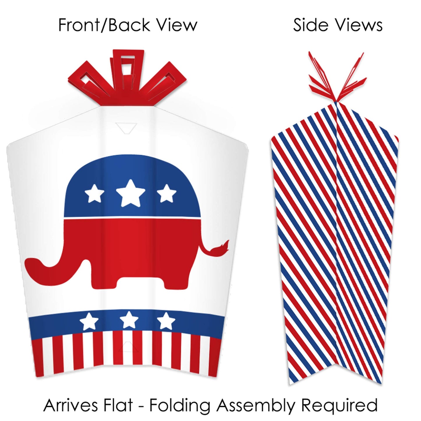 Big Dot of Happiness Republican Election - Table Decorations - Political Party Fold and Flare Centerpieces - 10 Count