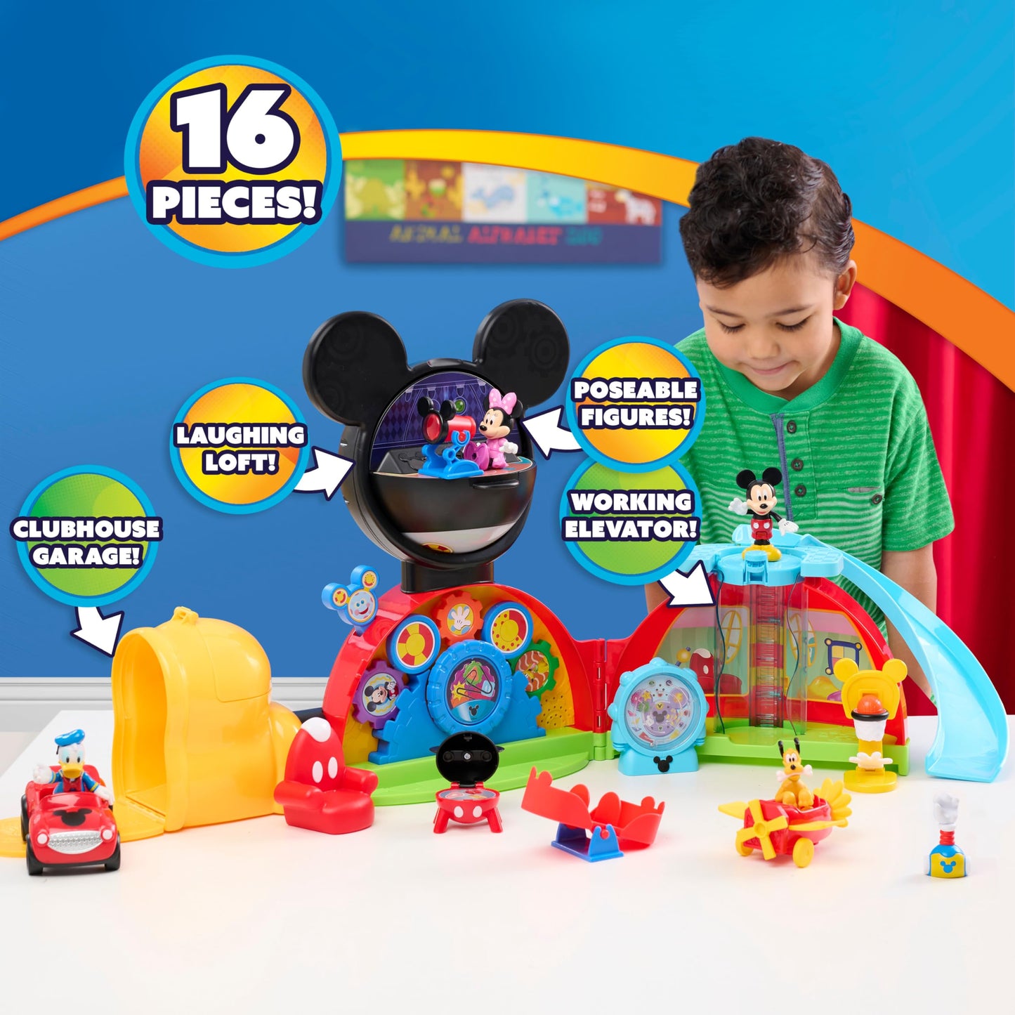 Disney Jr. Mickey Mouse Clubhouse Deluxe 28-inch Playset, Lights and Sounds