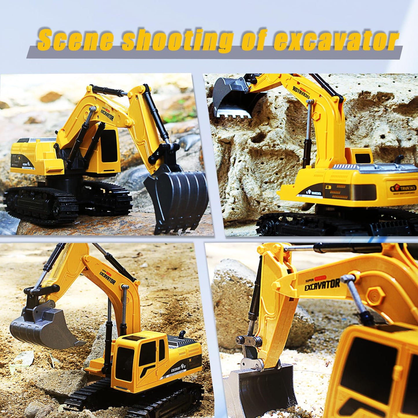 Remote Control Excavator,Toy Digger Remote Control Digger Excavator Toys,Engineering Sand Digger Construction Vehicle Toy RC Excavator Toy Cars