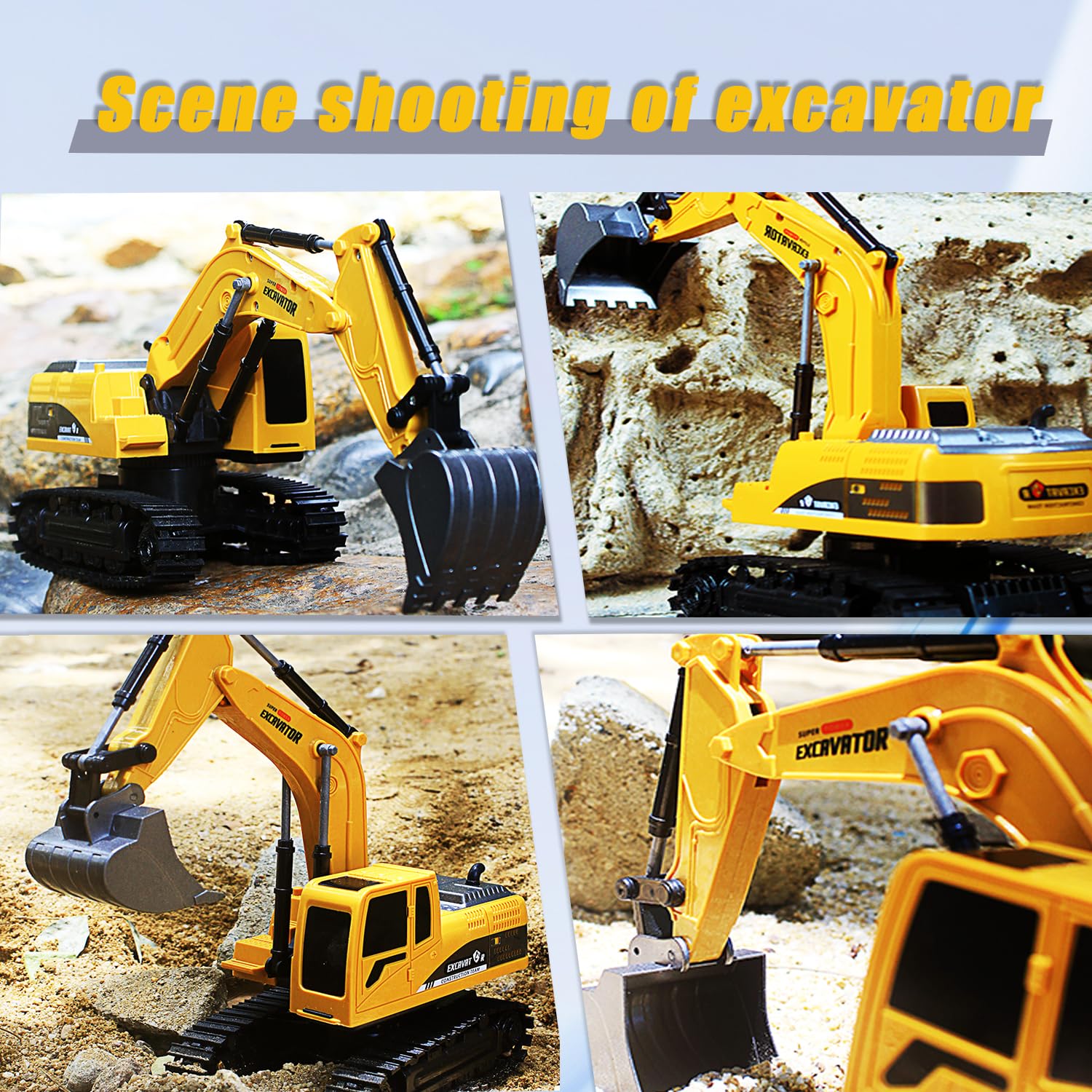 Remote Control Excavator,Toy Digger Remote Control Digger Excavator Toys,Engineering Sand Digger Construction Vehicle Toy RC Excavator Toy Cars