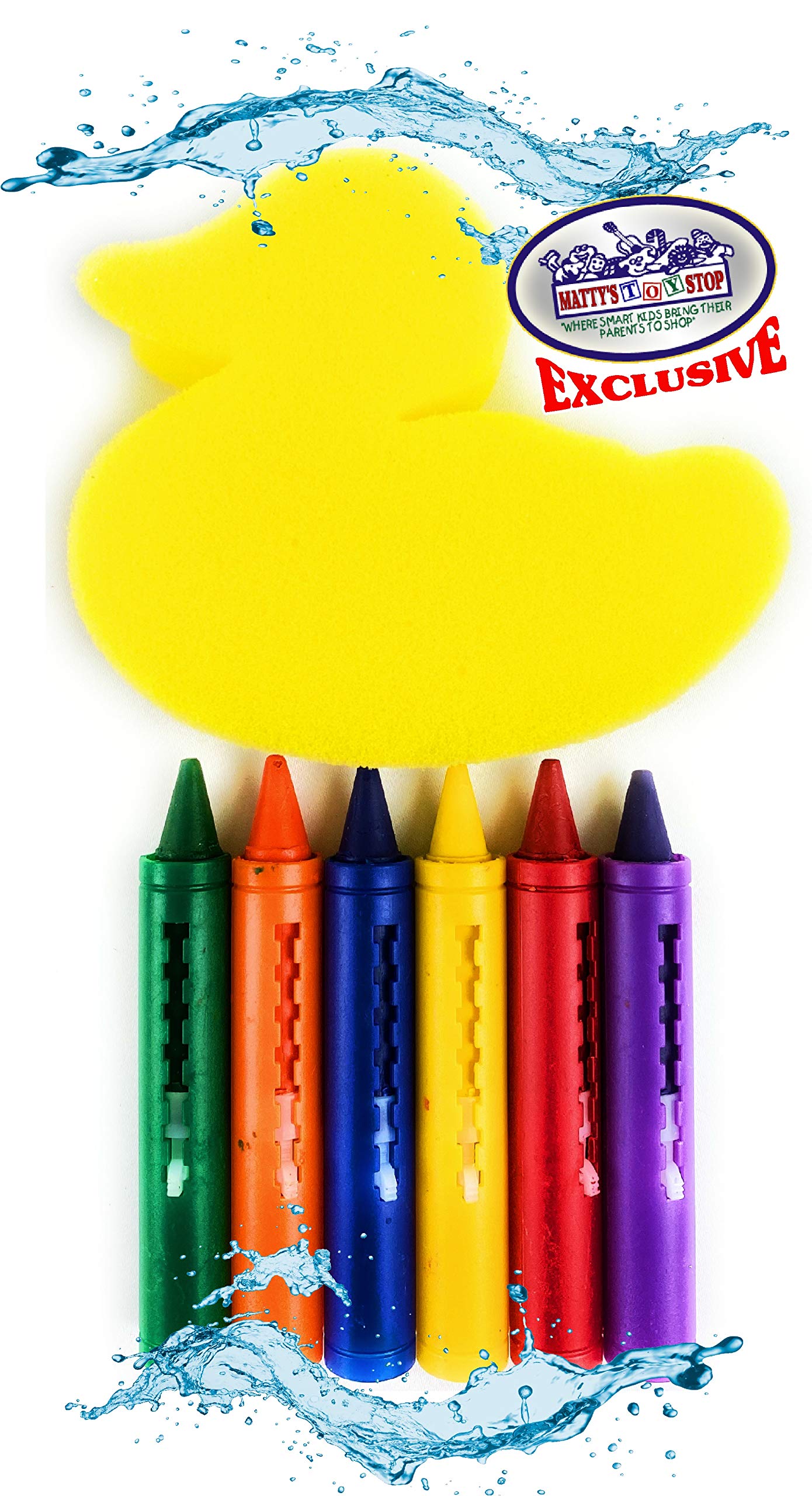 M?tty's Toy Stop 119pcs Ultimate Bath Toys Set Featuring Giant Rubber Duck, Bath Stickers, Mirrors, Crayons, Sponge, Mini Animals, Medium Animals