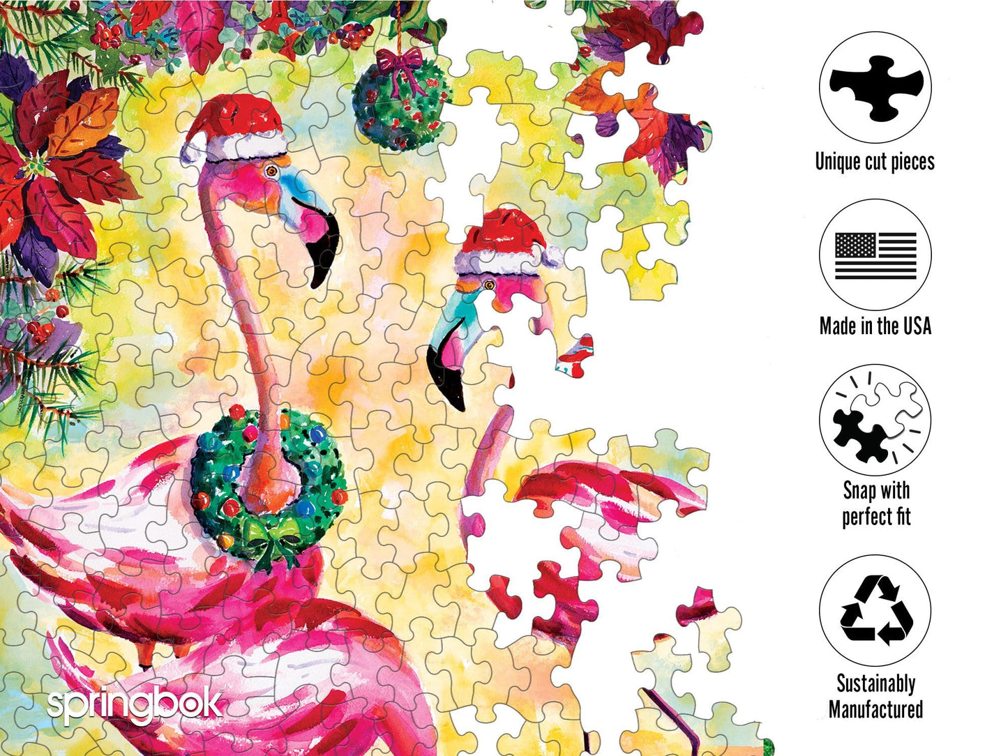 Springbok Festive Flamingos 500 Piece Jigsaw Puzzle for Adults