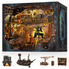 Book Nook Kit - DIY 3D Wooden Puzzle Miniature House with LED Lights - Creative Crafts for Adults - Bookshelf Insert Decor - Educational Gift