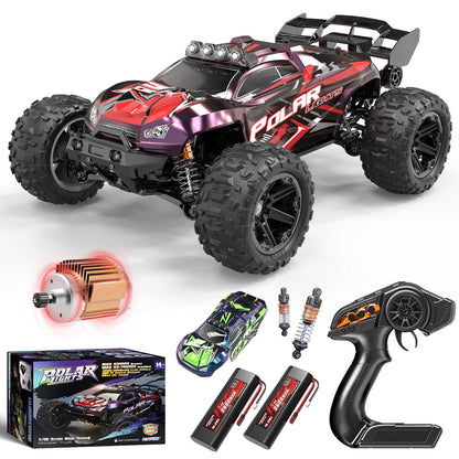 YESHIN 1:10 Large RC Car 45km/h High Speed Off-Road Truck, Waterproof Electric Powered RC Cars All Terrain Toys with 2 Rechargeable 2600mAh Batteries