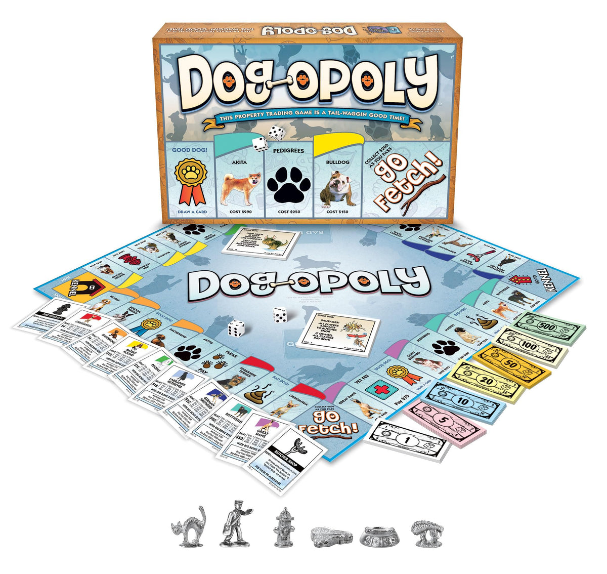 Dog-Opoly Board Game - This Property Trading Family Game is a Tail-waggin Good Time! - for 2 to 6 Players Ages 8 and up