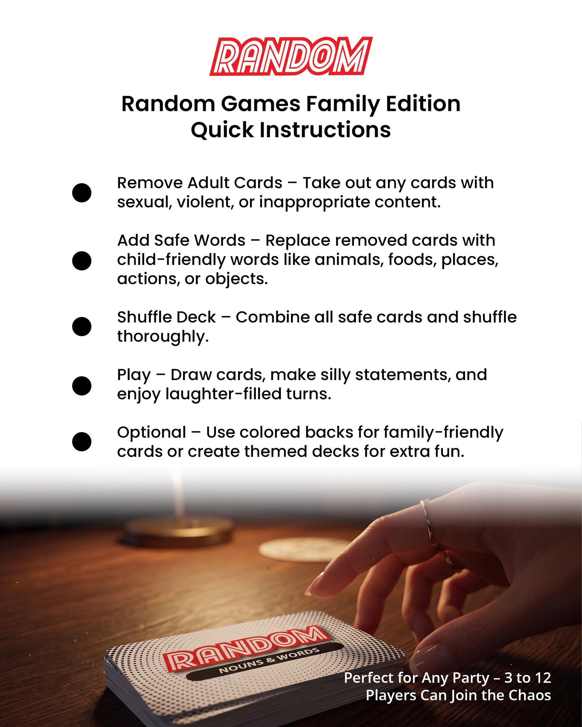 Random Word Board Games for Adults - Fun Family Spinner Party Group Game