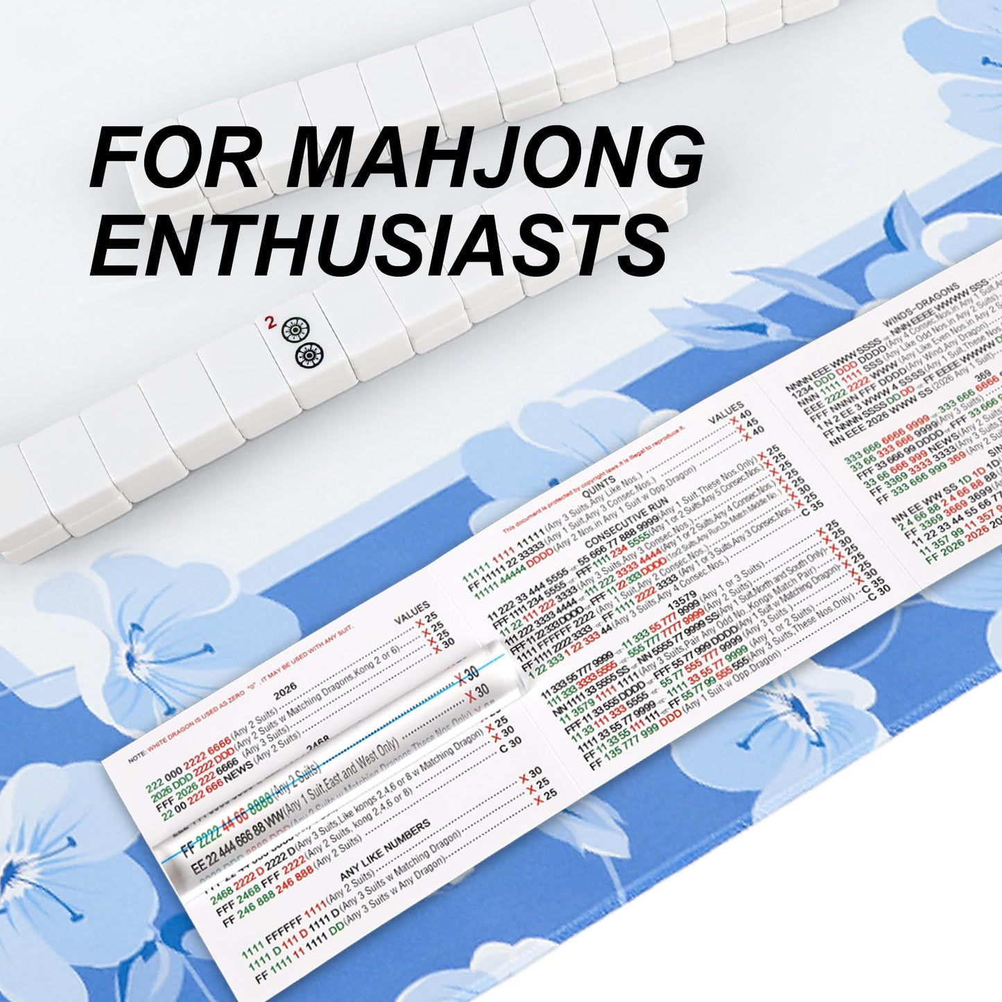 Xovnfp 4 Pack Mahjong Line Finder Magnifier, Magnifying Ruler with Guiding Line, Easy-to-Read Locator for Rule Card, for Mahjong Lovers, Senior