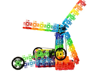 Lux Blox STEAM Inventor Rainbow Colors - 231-Piece Building Set | Patented Snap-Hinge Blocks that Bend & Move | STEM Toy for Kids Ages 6+ | Made in