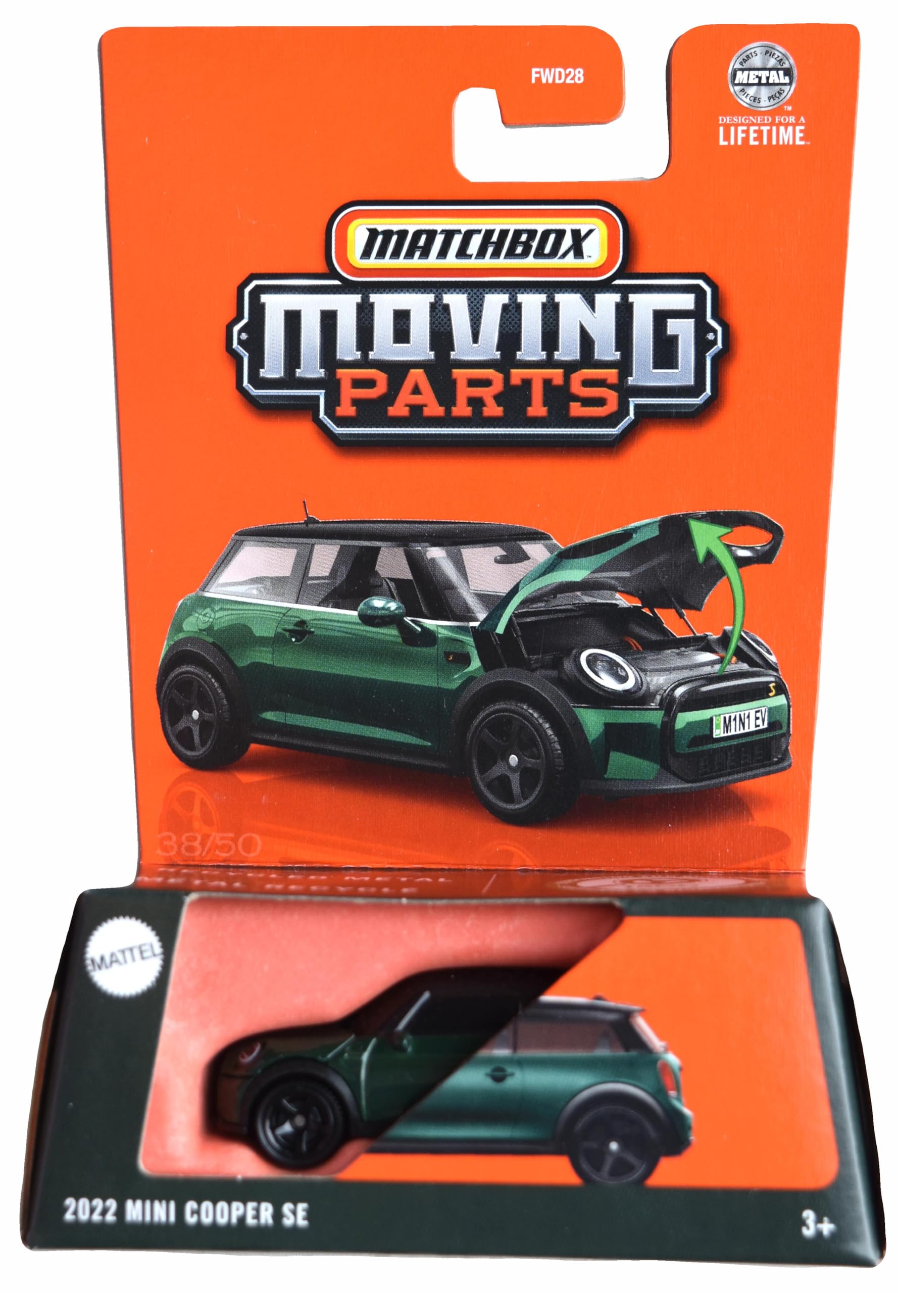 Matchbox 2022 Mini Cooper SE, Moving Parts [Green]