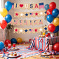 4th of July Banner Decoration, Pre-Strung Double-sided American Flag Paper Bunting, Red White Blue Independence Day Garland for Labor Day Veterans Day