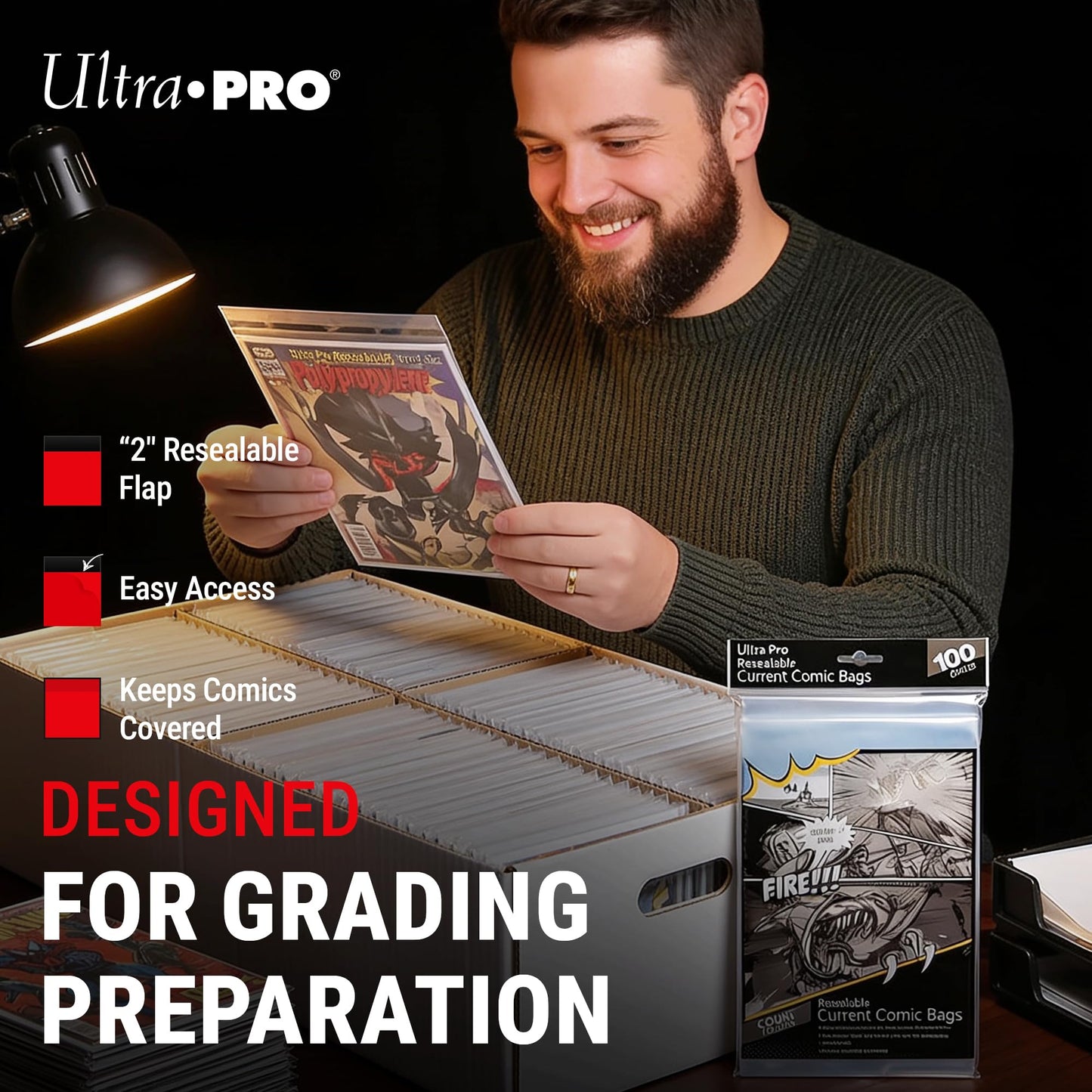 Ultra Pro Resealable Current Size Comic Bags - 2 Mil Clear Polypropylene Comic Book Sleeves - Acid-Free, No PVC & Storage Covers for Modern Comics up