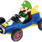 Carrera Pull & Speed 15813018 Official Licensed Kids Mario Kart Toy Car Pull Back Vehicle for Ages 3 and Up - Mach 8 Mario/Mach 8 Luigi