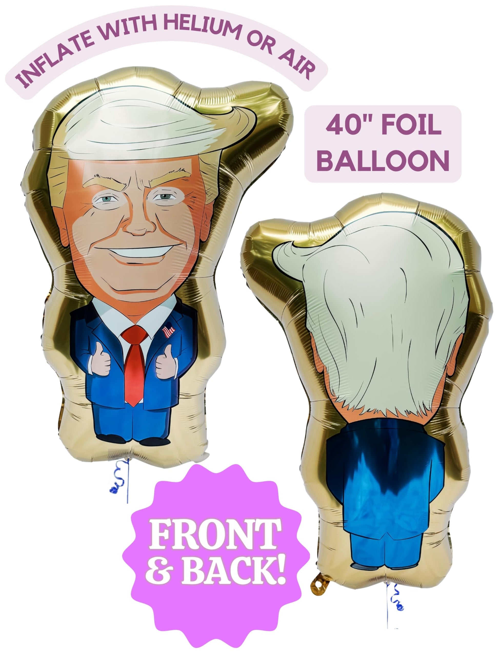 40-Inch Donald Trump Gold Foil Balloon