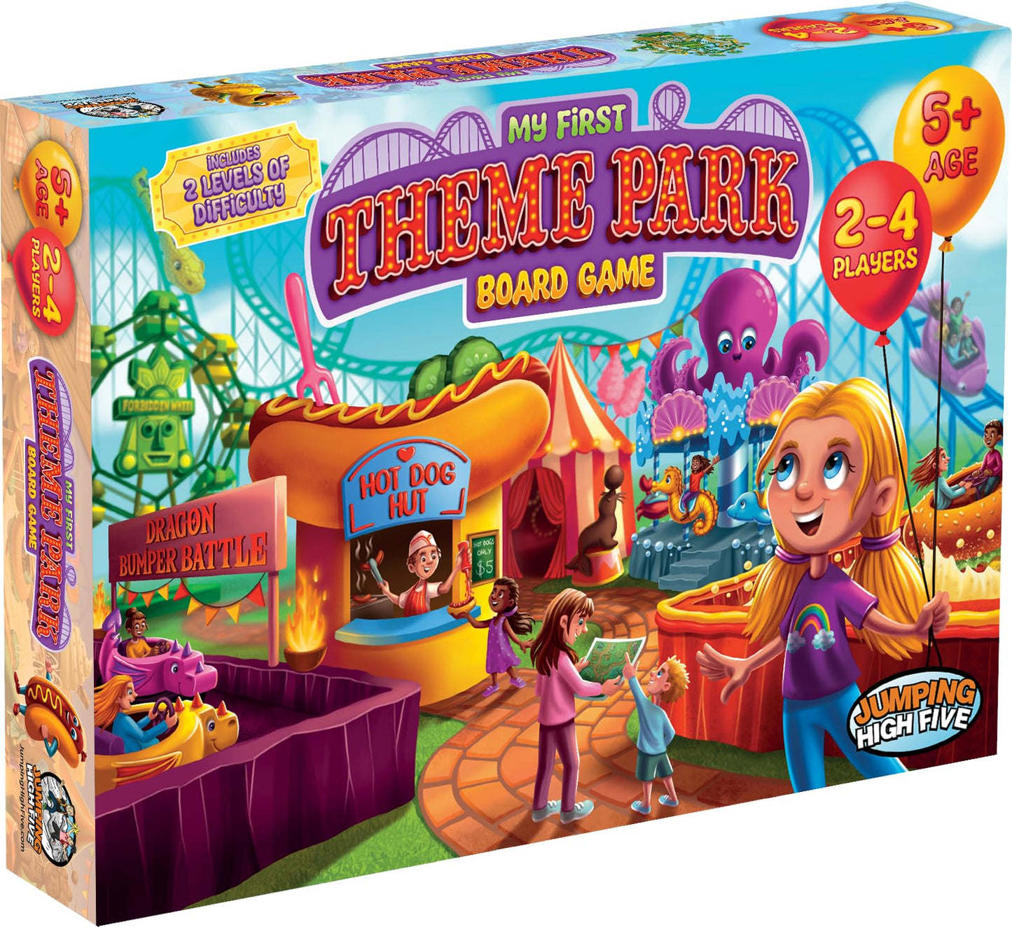 My First Theme Park Board Game for Kids Ages 5+- Build an Amusement Park with Cute Rides & Games - Fun Family Tile-Placement Strategy Game - Easy